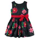 Girls 4-8 Carter's Floral Dress, Size: 4, Black And Red Flower