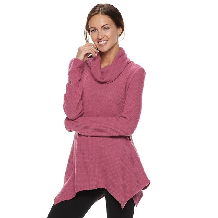 Women's Sonoma Goods For Life&trade; Supersoft Waffle Tunic, Size: Large, Pink