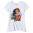 Disney's Elena Of Avalor Girls Plus Size Born To Lead Foil Sharkbite Hem Graphic Tee, Girl's, Size: L Plus, White