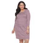 Plus Size Sonoma Goods For Life&trade; Stripe T-shirt Dress, Women's, Size: 1xl, Lt Beige