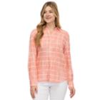 Women's Izod Weekend Linen-blend Shirt, Size: Medium, Orange