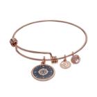 Love This Life Crystal I'd Be Lost Without You Compass Charm Bangle Bracelet, Women's, Pink