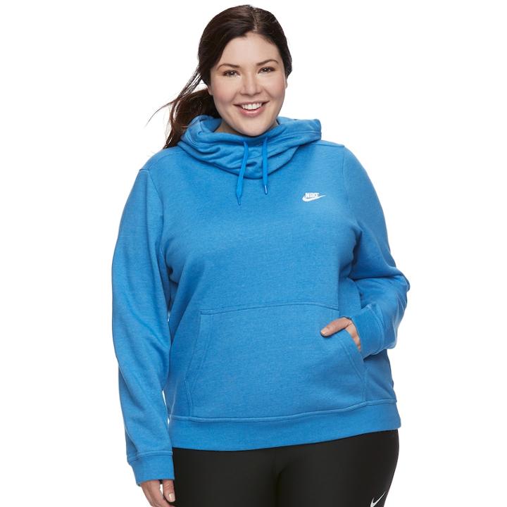 Plus Size Nike Cowlneck Hoodie, Women's, Size: 1xl, Dark Blue