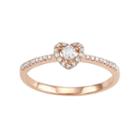 10k Rose Gold 1/4 Carat T.w. Diamond Heart Promise Ring, Women's, Size: 8, White