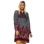 Women's White Mark Smocked Paisley Sweaterdress, Size: Medium, Grey