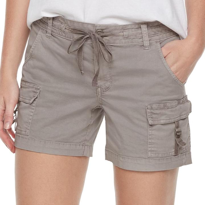 Women's Sonoma Goods For Life&trade; D-ring Utility Shorts, Size: 8, Silver