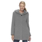 Women's Gallery Hooded Textured Fleece Jacket, Size: Xl, Grey