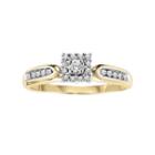 Cherish Always Round-cut Diamond Cluster Engagement Ring In 10k Gold Two Tone (1/5-ct. T.w.), Women's, Size: 6, White