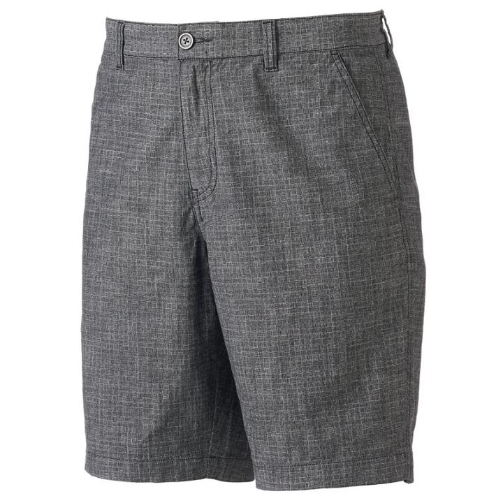 Big & Tall Men's Marc Anthony Slim-fit Crosshatch Chambray Shorts, Size: 36 Tall, Black