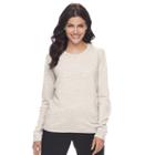 Petite Napa Valley Ribbed Crewneck Sweater, Women's, Size: M Petite, White Oth