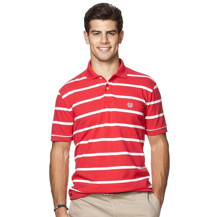 Men's Chaps Classic-fit Striped Stretch Polo, Size: Xl, Red
