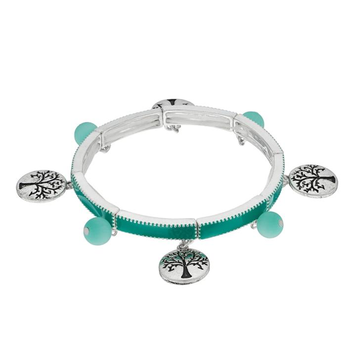 Believe In Teal Tree Of Life Stretch Bracelet, Women's, Turq/aqua