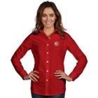 Women's Antigua Atlanta Hawks Dynasty Button-down Shirt, Size: Xl, Dark Red