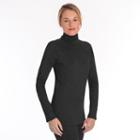 Women's Snow Angel Luxe Lace Turtleneck Base Layer Top, Size: Small, Black