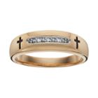 Diamond Accent 18k Gold Over Silver Cross Wedding Ring, Women's, Size: 6, White