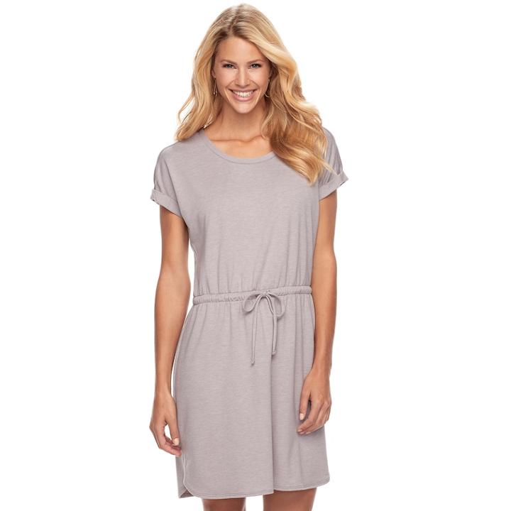 Women's Sonoma Goods For Life&trade; Drawstring T-shirt Dress, Size: Medium, Brt Purple