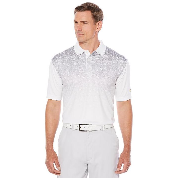 Men's Jack Nicklaus Regular-fit Staydri Faded Paisley Golf Polo, Size: Xxl, White