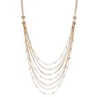 Beaded Chain Swag Necklace, Women's, Gold