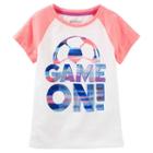 Girls 4-12 Oshkosh B'gosh&reg; Game On Soccer Raglan Tee, Size: 4, White