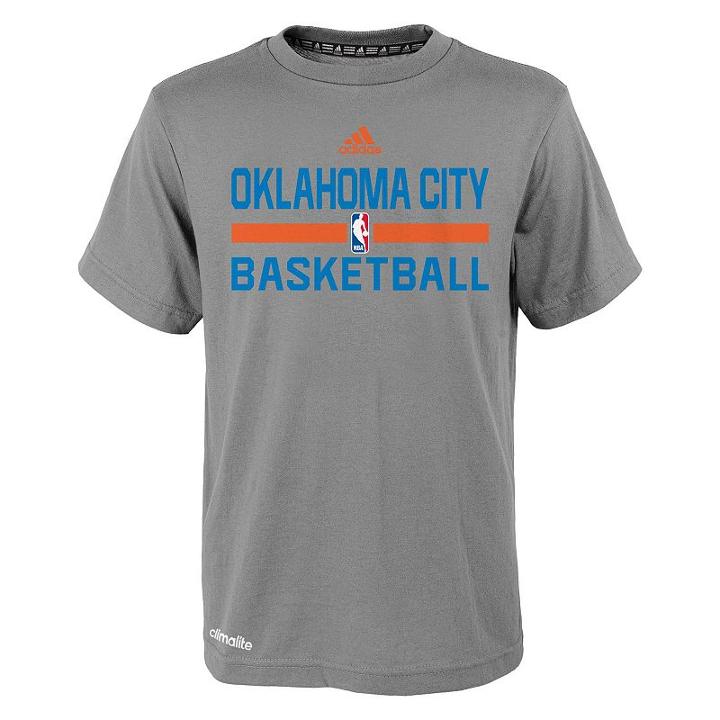 Boys 4-7 Adidas Oklahoma City Thunder Heathered Practice Climalite Tee, Boy's, Size: L(7), Grey