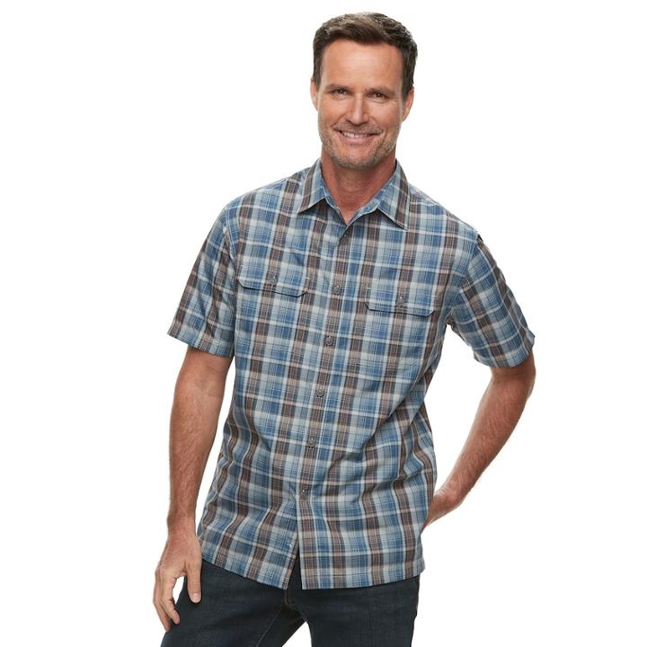 Men's Croft & Barrow&reg; Classic-fit Quick-dry Outdoor Button-down Shirt, Size: Xxl, Dark Blue