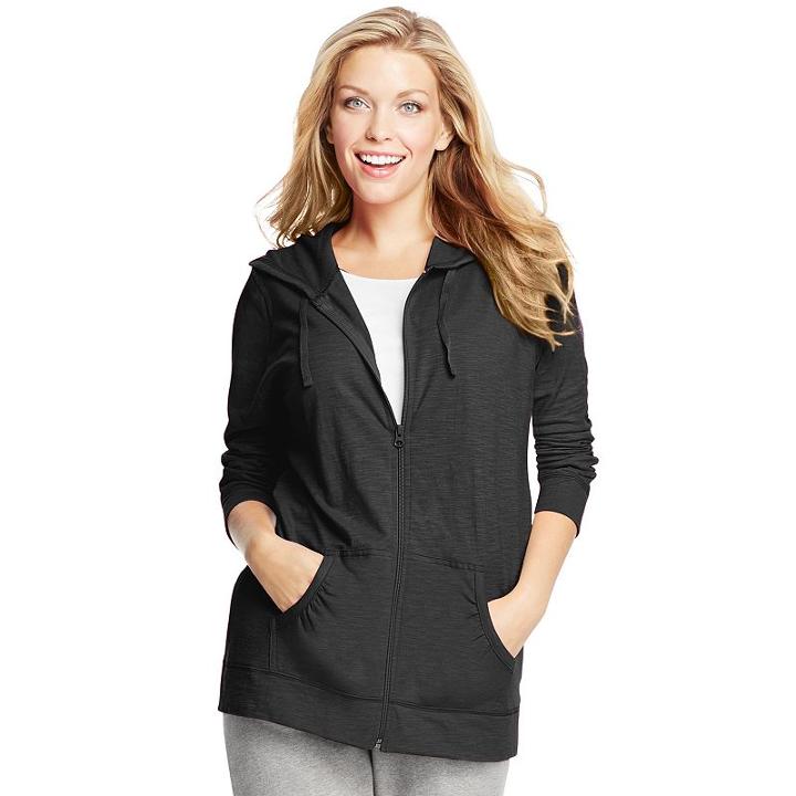 Plus Size Just My Size Slubbed Hoodie, Women's, Size: 1xl, Black