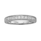 14k White Gold 1/2-ct. T.w. Igl Certified Princess-cut Diamond Wedding Ring, Women's, Size: 8