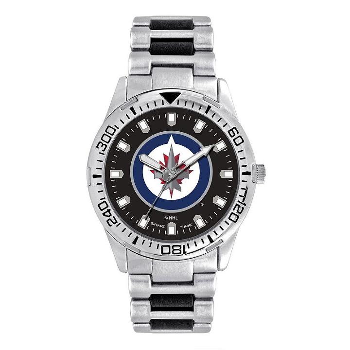 Men's Game Time Winnipeg Jets Heavy Hitter Watch, Silver