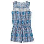 Girls 7-16 Joey B Crochet Printed Romper, Girl's, Size: Xl, Blue Other