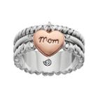 Love This Life Two Tone Silver Plated Mom Heart Charm Ring, Women's, Size: 7, Grey