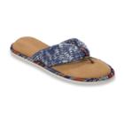 Dearfoams Women's Summer Knit Thong Slippers, Size: Xl, Blue Other