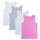 Girls 6-16 Fruit Of The Loom 4-pk. Signature Racerback Tank Tops, Girl's, Size: Large, Multicolor