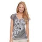 Women's Dana Buchman Layered Mesh V-neck Top, Size: Xxl, Med Beige