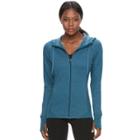 Women's Tek Gear&reg; Full-zip Fleece Hoodie, Size: Small, Turquoise/blue (turq/aqua)