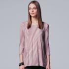 Women's Simply Vera Vera Wang Abstract Textured Tee, Size: Xl, Med Purple