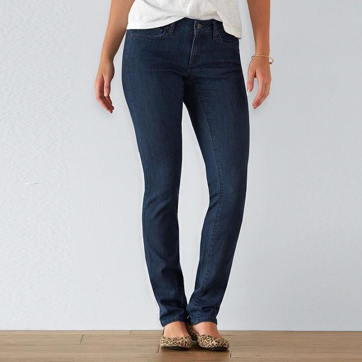 Women's Sonoma Goods For Life&trade; Curvy Fit Straight-leg Jeans, Size: 4 T/l, Dark Blue