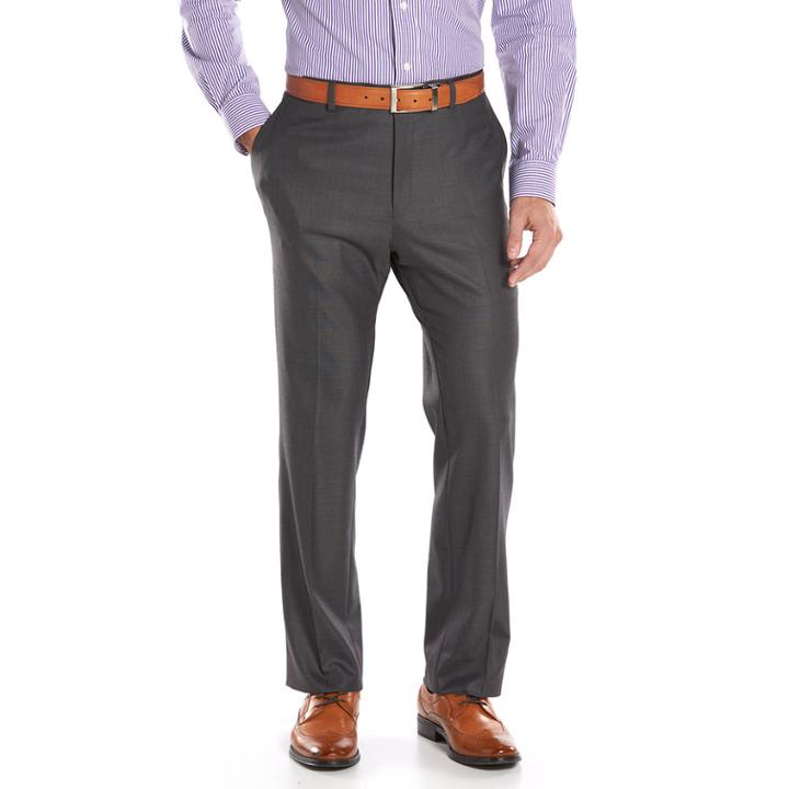 Men's Apt. 9&reg; Premier Flex Slim-fit Flat-front Suit Pants, Size: 32x32, Grey