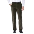 Men's Haggar Classic-fit Stretch Expandable Waistband Corduroy Pants, Size: 32x30, Med Green