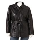 Plus Size Excelled Leather Coat - Women's, Size: 1xl, Black