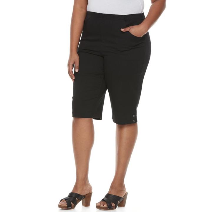 Plus Size Croft & Barrow&reg; Embellished Skimmer Capris, Women's, Size: 3 - Regular, Black