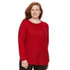 Plus Size Croft & Barrow&reg; Marled Sweater, Women's, Size: 1xl, Milano Donegal