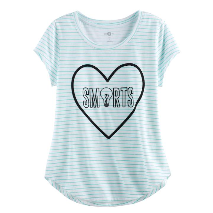 Girls Plus Size So&reg; Rolled Cuff Graphic Tee, Size: 18 1/2, White