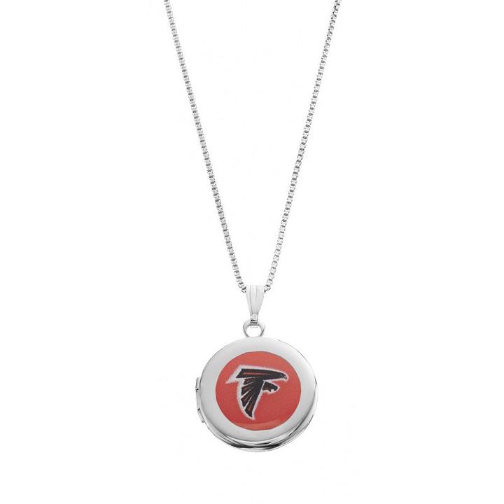 Atlanta Falcons Sterling Silver Locket, Women's, Size: 18, Grey