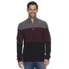 Men's Dockers Comfort Touch Classic-fit Colorblock Quarter-zip Sweater, Size: Large, Black