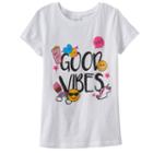 Girls 4-6x Emoji Good Vibes Graphic Tee, Girl's, Size: 6x, White