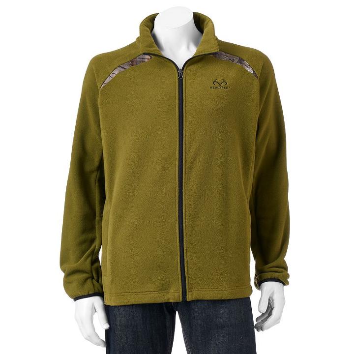 Men's Realtree Polar Fleece Performance Jacket, Size: Medium, Green