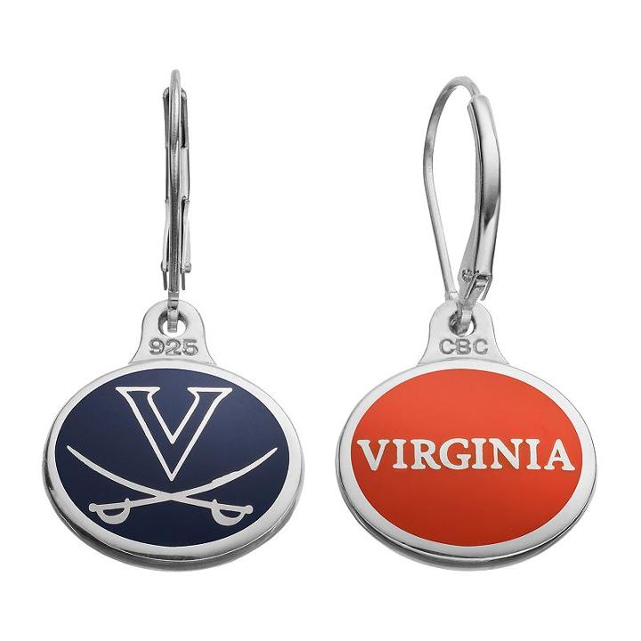 Fiora Virginia Cavaliers Sterling Silver Team Logo Drop Earrings, Girl's, Multicolor