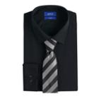Men's Apt. 9&reg; Slim-fit Dress Shirt & Tie Set, Size: Xl-34/35, Black