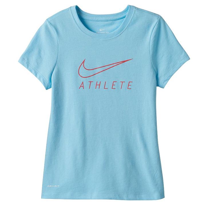 Girls 7-16 Nike Athlete Swoosh Tee, Size: Medium, Blue Other