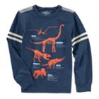 Boys 4-12 Oshkosh B'gosh&reg; Glow In The Dark Dinosaur Striped Tee, Size: 5, Light Grey